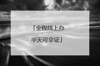 全程线上办 半天可拿证