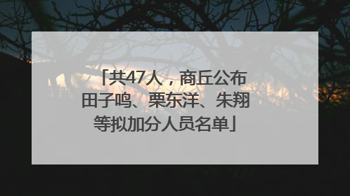 共47人，商丘公布田子鸣、栗东洋、朱翔等拟加分人员名单