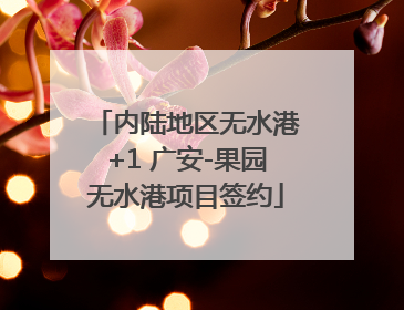 内陆地区无水港+1 广安-果园无水港项目签约