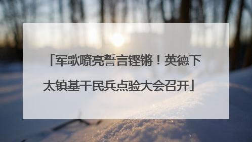 军歌嘹亮誓言铿锵！英德下太镇基干民兵点验大会召开