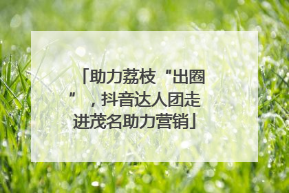 助力荔枝“出圈”，抖音达人团走进茂名助力营销