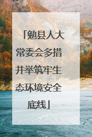 勉县人大常委会多措并举筑牢生态环境安全底线