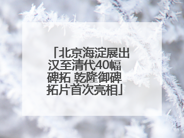 北京海淀展出汉至清代40幅碑拓 乾隆御碑拓片首次亮相