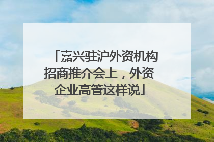 嘉兴驻沪外资机构招商推介会上，外资企业高管这样说