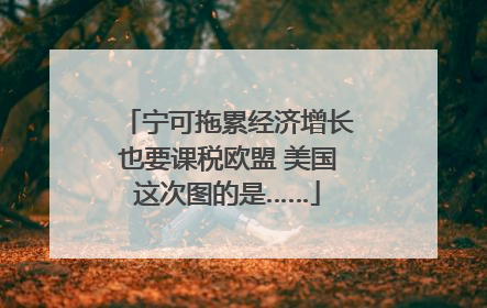 宁可拖累经济增长也要课税欧盟 美国这次图的是……
