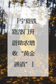 宁夏铁路部门开辟助农增收“黄金通道”