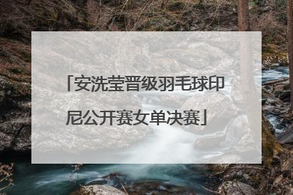 安洗莹晋级羽毛球印尼公开赛女单决赛