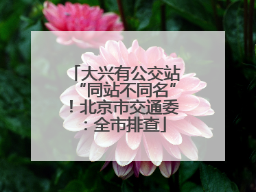 大兴有公交站“同站不同名”！北京市交通委：全市排查