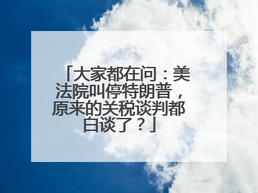 大家都在问：美法院叫停特朗普，原来的关税谈判都白谈了？