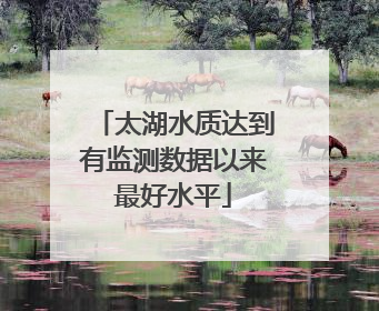 太湖水质达到有监测数据以来最好水平