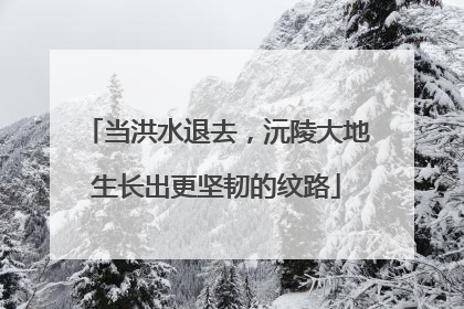 当洪水退去，沅陵大地生长出更坚韧的纹路
