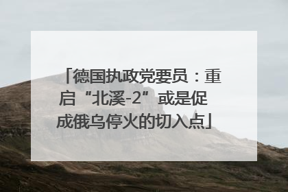 德国执政党要员：重启“北溪-2”或是促成俄乌停火的切入点