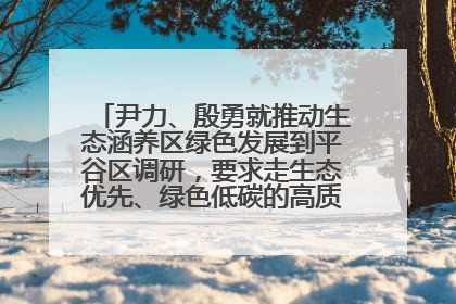 尹力、殷勇就推动生态涵养区绿色发展到平谷区调研，要求走生态优先、绿色低碳的高质量发展之路