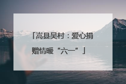 嵩县吴村：爱心捐赠情暖“六一”