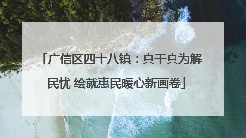 广信区四十八镇：真干真为解民忧 绘就惠民暖心新画卷