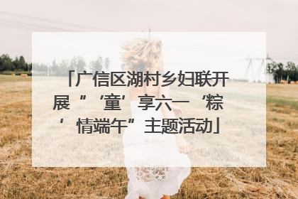 广信区湖村乡妇联开展“‘童’享六一‘粽’情端午”主题活动