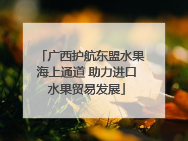 广西护航东盟水果海上通道 助力进口水果贸易发展