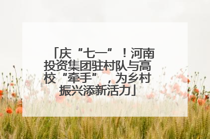 庆“七一”！河南投资集团驻村队与高校“牵手”，为乡村振兴添新活力