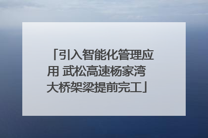 引入智能化管理应用 武松高速杨家湾大桥架梁提前完工