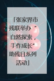 张家界市残联举办“自然探索，手作成长”助残日系列活动