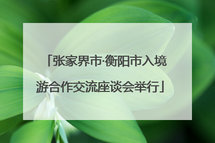 张家界市·衡阳市入境游合作交流座谈会举行