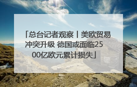 总台记者观察丨美欧贸易冲突升级 德国或面临2500亿欧元累计损失