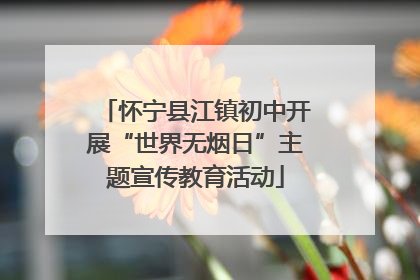 怀宁县江镇初中开展“世界无烟日”主题宣传教育活动