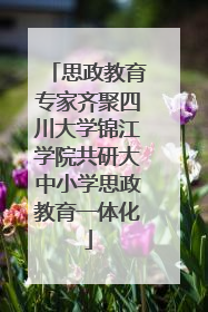 思政教育专家齐聚四川大学锦江学院共研大中小学思政教育一体化
