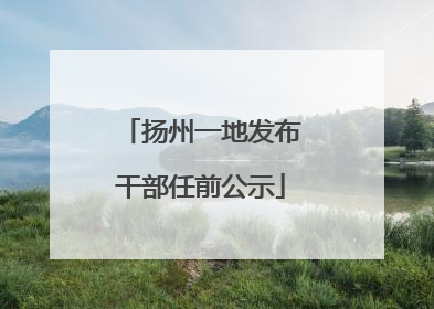 扬州一地发布干部任前公示
