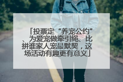 投票定“养宠公约”、为爱宠做牵引绳、比拼谁家人宠最默契，这场活动有趣更有意义