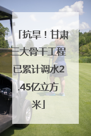抗旱！甘肃三大骨干工程已累计调水2.45亿立方米