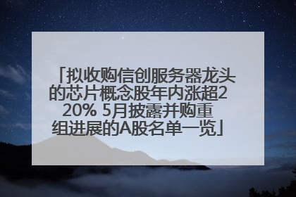 拟收购信创服务器龙头的芯片概念股年内涨超220% 5月披露并购重组进展的A股名单一览