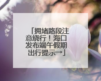 拥堵路段注意绕行！海口发布端午假期出行提示→