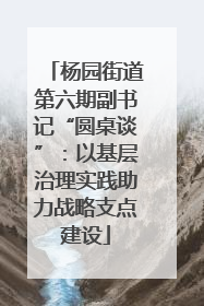 杨园街道第六期副书记“圆桌谈”：以基层治理实践助力战略支点建设