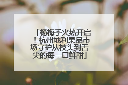 杨梅季火热开启！杭州地利果品市场守护从枝头到舌尖的每一口鲜甜