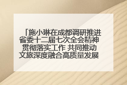 施小琳在成都调研推进省委十二届七次全会精神贯彻落实工作 共同推动文旅深度融合高质量发展 加快打造支柱产业民生产业幸福产业