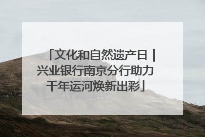 文化和自然遗产日｜兴业银行南京分行助力千年运河焕新出彩