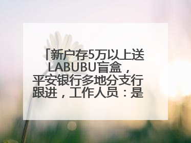 新户存5万以上送LABUBU盲盒，平安银行多地分支行跟进，工作人员：是行里统一的，进货渠道不清楚
