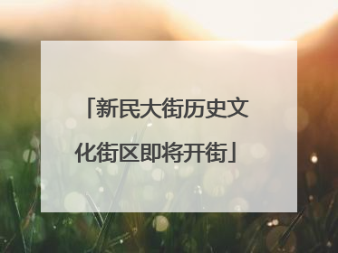 新民大街历史文化街区即将开街
