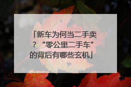 新车为何当二手卖？“零公里二手车”的背后有哪些玄机