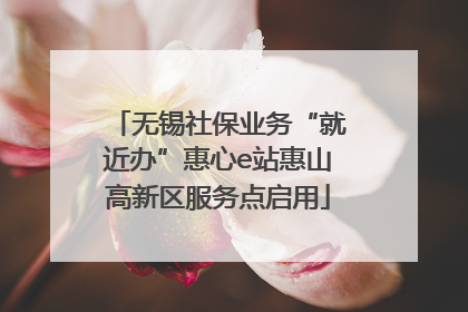 无锡社保业务“就近办”惠心e站惠山高新区服务点启用
