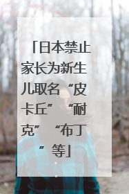 日本禁止家长为新生儿取名“皮卡丘”“耐克”“布丁”等