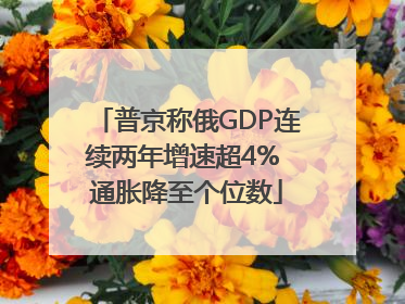 普京称俄GDP连续两年增速超4% 通胀降至个位数