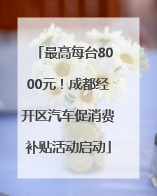 最高每台8000元！成都经开区汽车促消费补贴活动启动