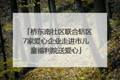 桥东南社区联合辖区7家爱心企业走进市儿童福利院送爱心