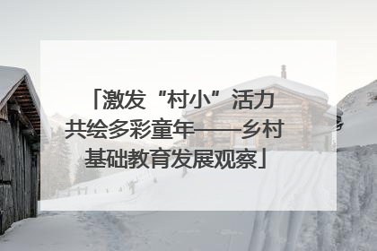 激发“村小”活力 共绘多彩童年——乡村基础教育发展观察