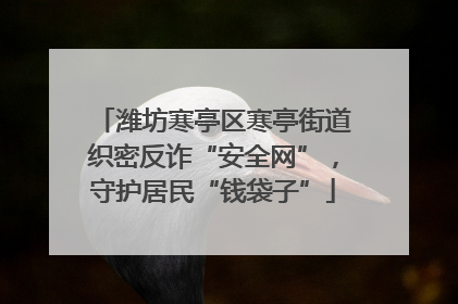 潍坊寒亭区寒亭街道织密反诈“安全网”，守护居民“钱袋子”