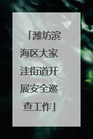 潍坊滨海区大家洼街道开展安全巡查工作