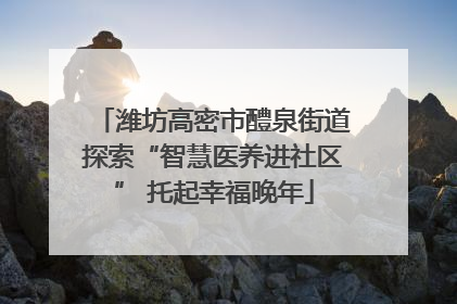 潍坊高密市醴泉街道探索“智慧医养进社区” 托起幸福晚年