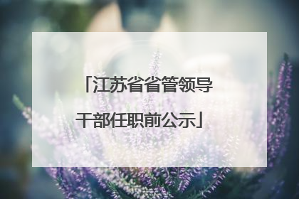 江苏省省管领导干部任职前公示